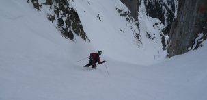 Esqui Couloir de l’ENSA 400m D- 4.1 E2 S4 42º (Brevent, Chamonix, Alpes) (Omar) 0660