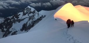 Un guía de montaña en el Mont Blanc